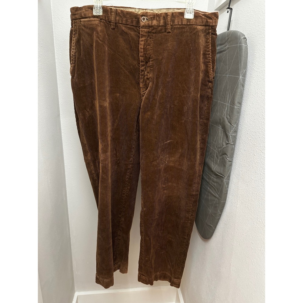 Polo Ralph Lauren Mens Brown Wide Wale Corduroy Pants 100% Cotton 36/30 - Picture 2 of 10